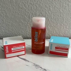 Lot of 3 Bliss What A Melon Watermelon Mask, Jelly Hydrator and Toner New